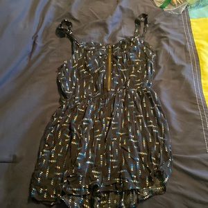 Charlotte Russe, Size M, Black Romper with triangle pattern